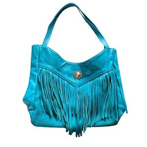 Breezy Mountain leather turquoise purse